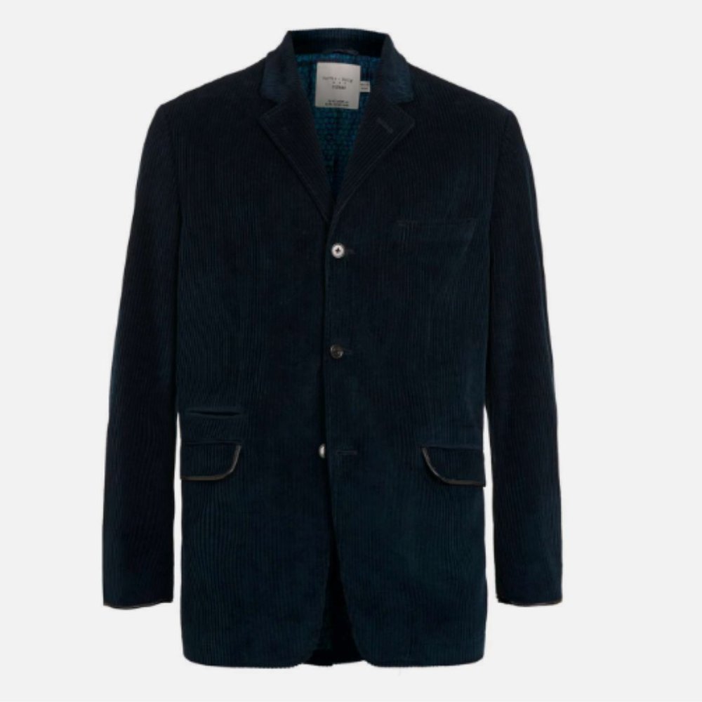 Topman‎ Curtis Kulig Navy Corduroy Blazer - Men's 36R, Jacket, Retail $250